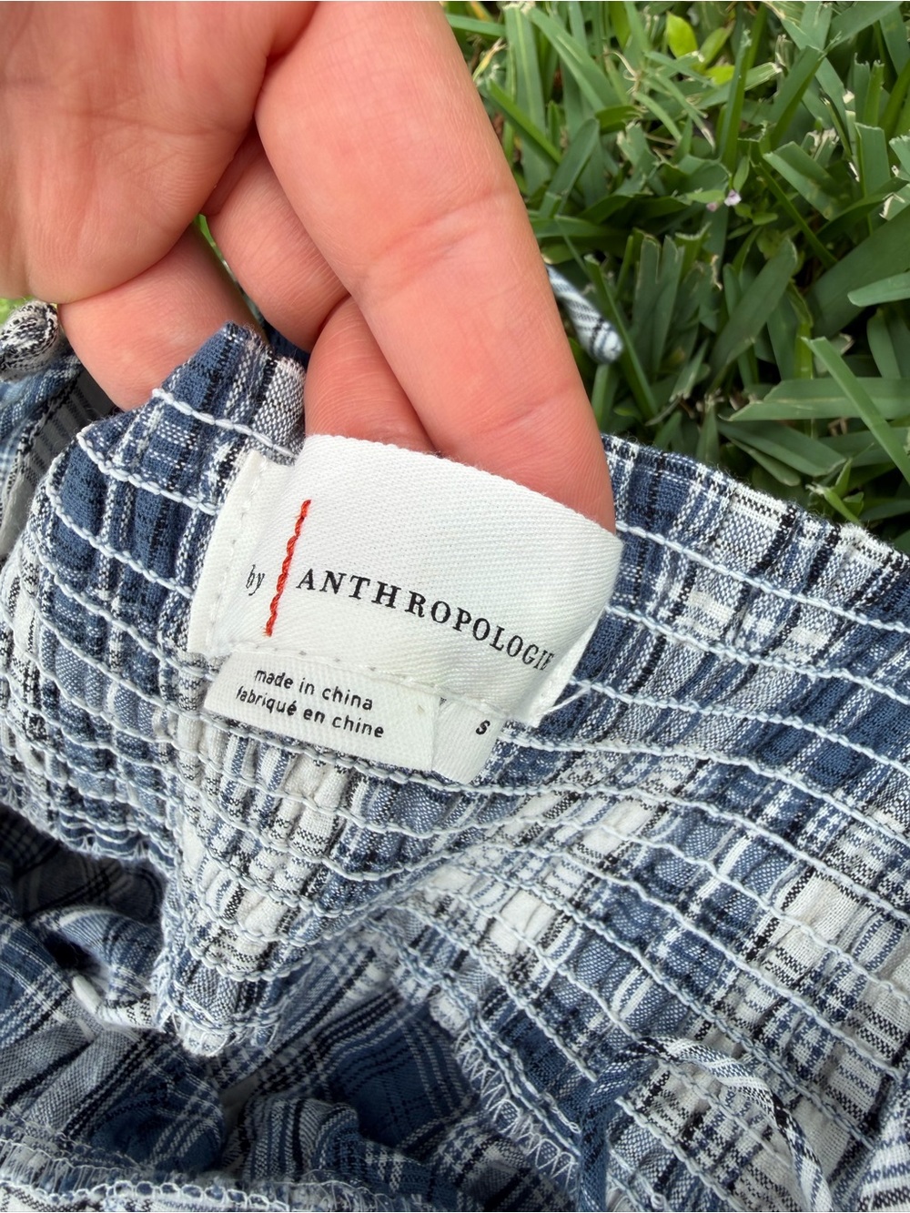 Anthropologie Plaid Cottagecore Tie Strap Midi Dress Size Small 100% Cotton - Picture 7 of 9